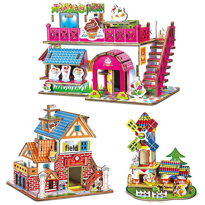 

3D Street Vendor Cardboard Model DIY Jigsaw Puzzle for Kids