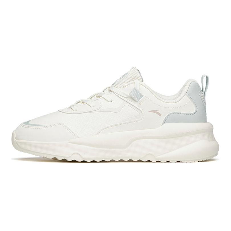 Anta Life Collection Synthetic Leather Athletic Shoes Abrasion Resistant Low top Casual Shoes Women's White Green 122118843S-3