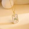 Colored Zircon Horoscope Necklace - European & American Style, Women's Light Luxury Accessory for Autumn/Winter