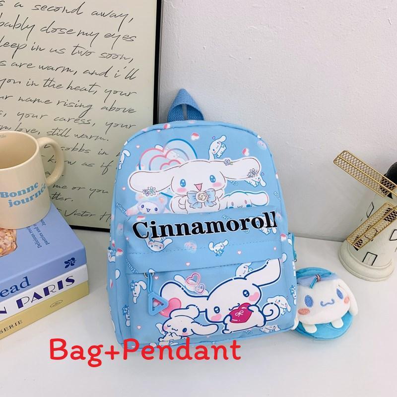 Hello Kitty Kuromi Letter Cartoon Print Toddler Backpack With Breathable Nylon For Kindergarten Kids Large