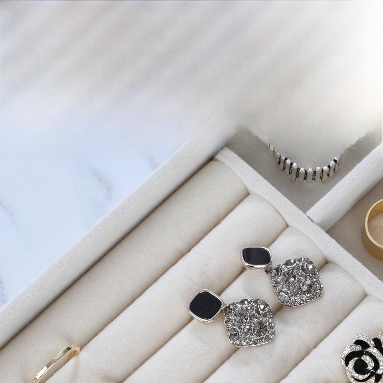 Samt 3-Schicht Acryl Schmuck Organizer Box