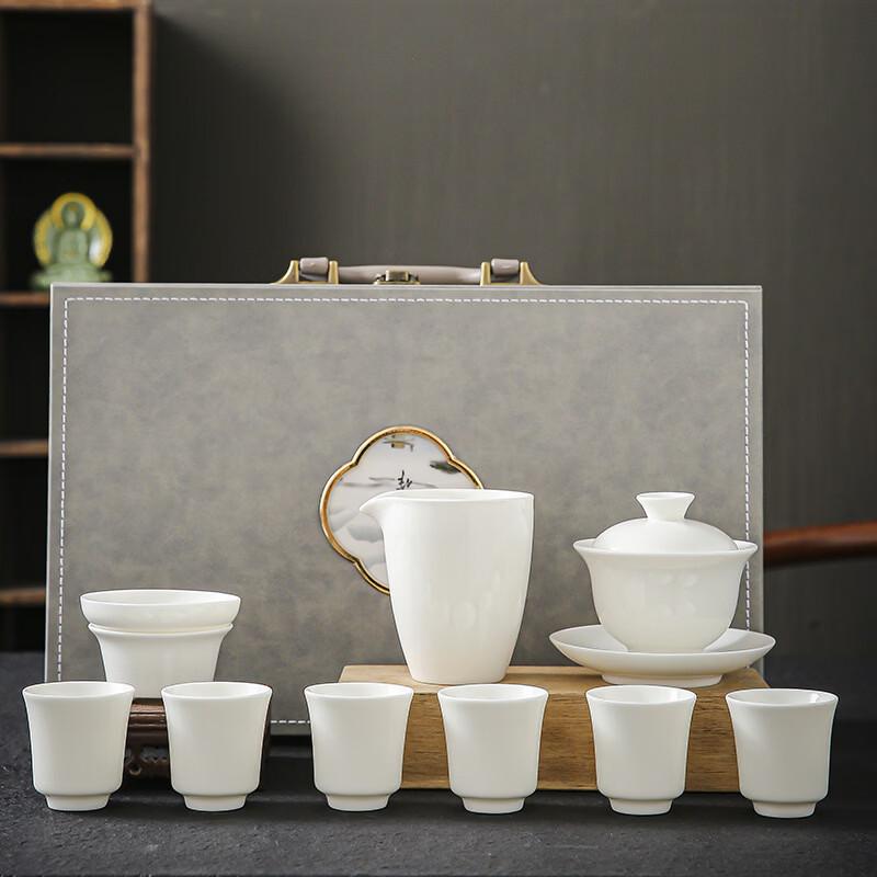 Mutton Fat Jade White Porcelain Kung Fu Tea Set