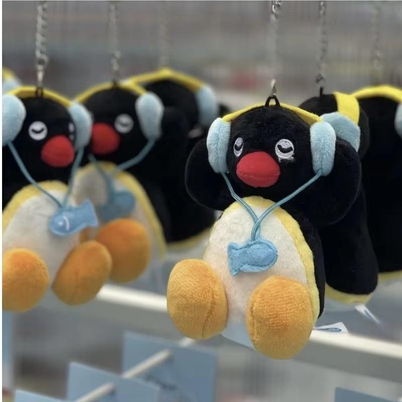 Pinguin Plüsch Schlüsselanhänger Spielzeug Niedliche Kopfhörer Tragende Stoffpuppe Lustige Cartoon Tasche Anhänger Rucksack Geldbörse Dekor Überraschungsgeschenk