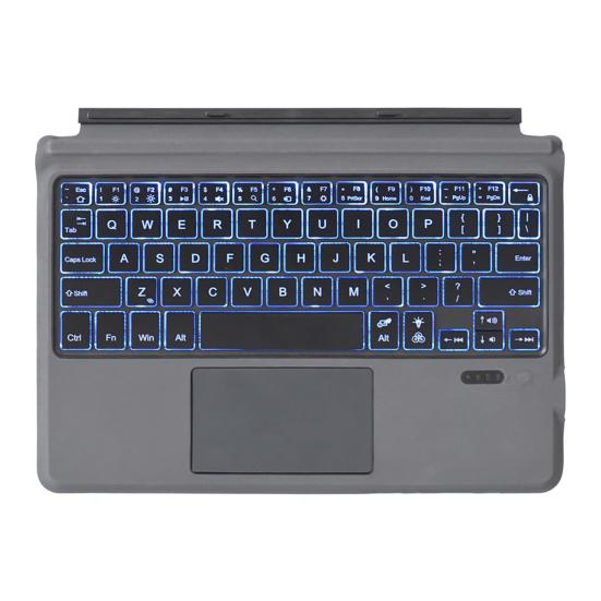 Tablet Keyboard & Protective Case Black Wireless Bluetooth-compatible Keyboard with Colorful Backlight Plastic Tablet Protector for Microsoft Surface