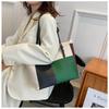 Korean Style Color Blocking Large Capacity Tote Bag  Trendy Fashion Shoulder Handbag Casual Shopping Bag for Women CLE
