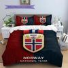 Norway national football logo Pattern Bedding Home Decoration Birthday Gift (1 * duvet cover + 2 * pillowcase, without core),fan merchandise.
