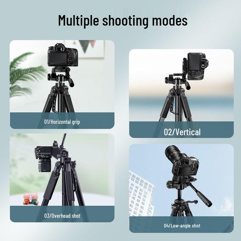 Phone & Camera Tripod Stand with Fill Light and Stabilizer for Live Streaming & Outdoor Videos