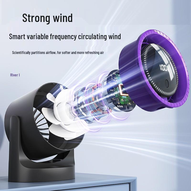Dormitory Digital Clip Fan: Portable, Low-Noise, Silent Desktop Circulation Fan with Display