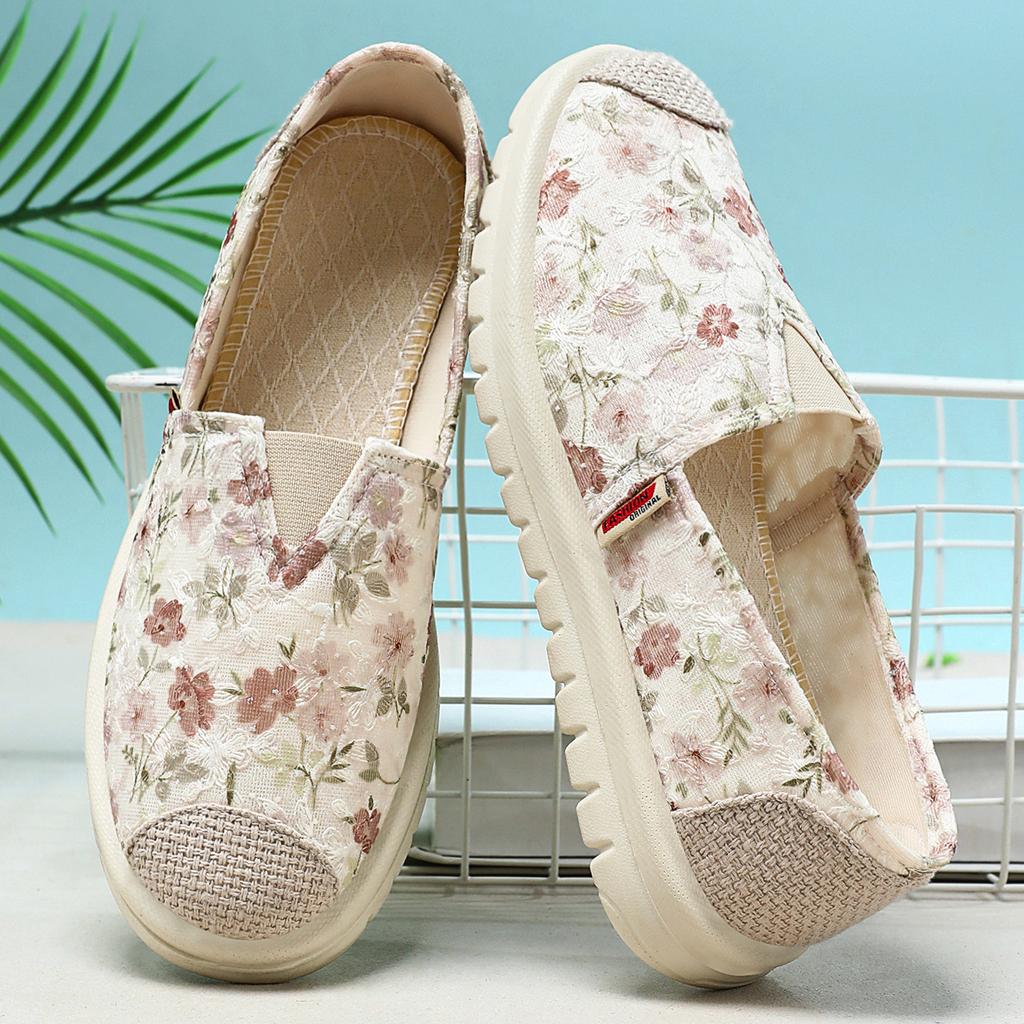Γυναικείες Εσπαντρίγιες Slip on Παπούτσια Κομψά Δαντελωτά Casual Loafers Ελαφριά Αθλητικά Πλατφόρμα Άνετα Ανοιξιάτικα Επίπεδα Παπούτσια για Γραφείο Εργασία Περίπατο