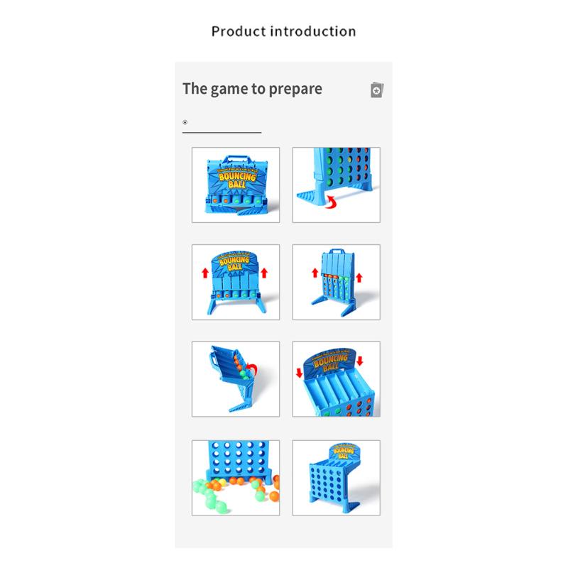 Board Games Bounce Balls Shots Educational Connect 4 Game Bouncing Linking Shots Toy Parent-child