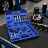 Cylinder Head Recess Cleaning Brush Kit with Slender Access Shafts, Interchangeable Handle, 19 Pieces, and Fitted Storage Compartments