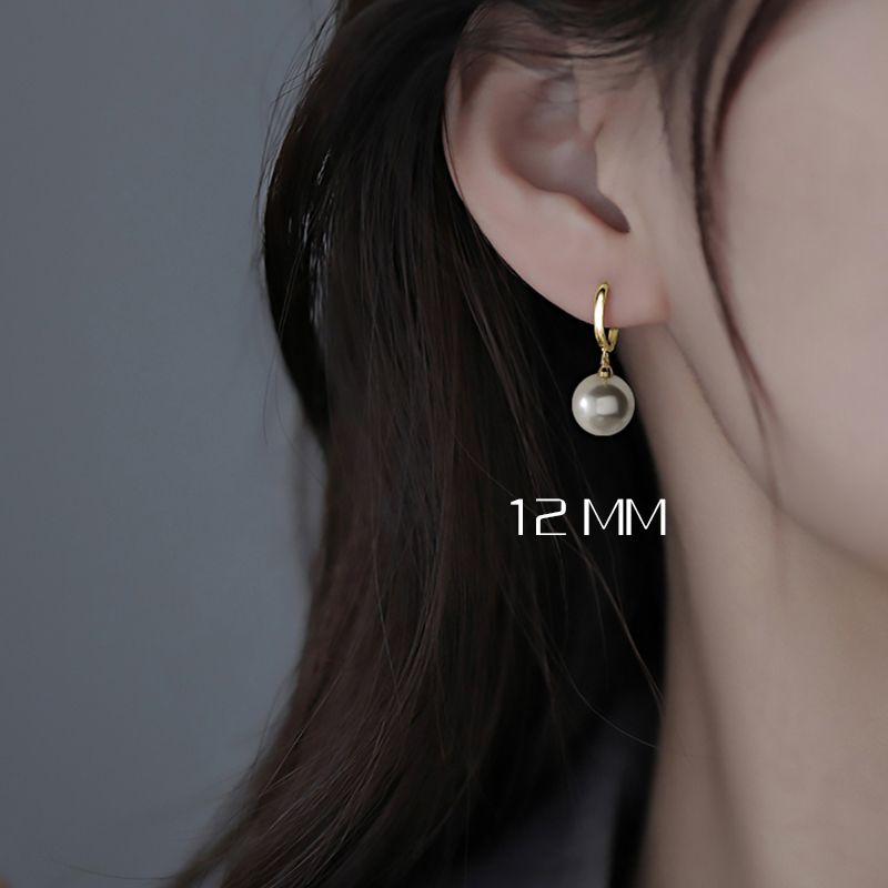 

Liu Yifei Eardrops Painless Fancy Niche Pearl 18K gold 12mm