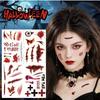 Halloween Temporary Scar Tattoos Sticker Realistic Fake Bloody Wound Scab Horror Body Face Decals for Cosplay Party Supplies