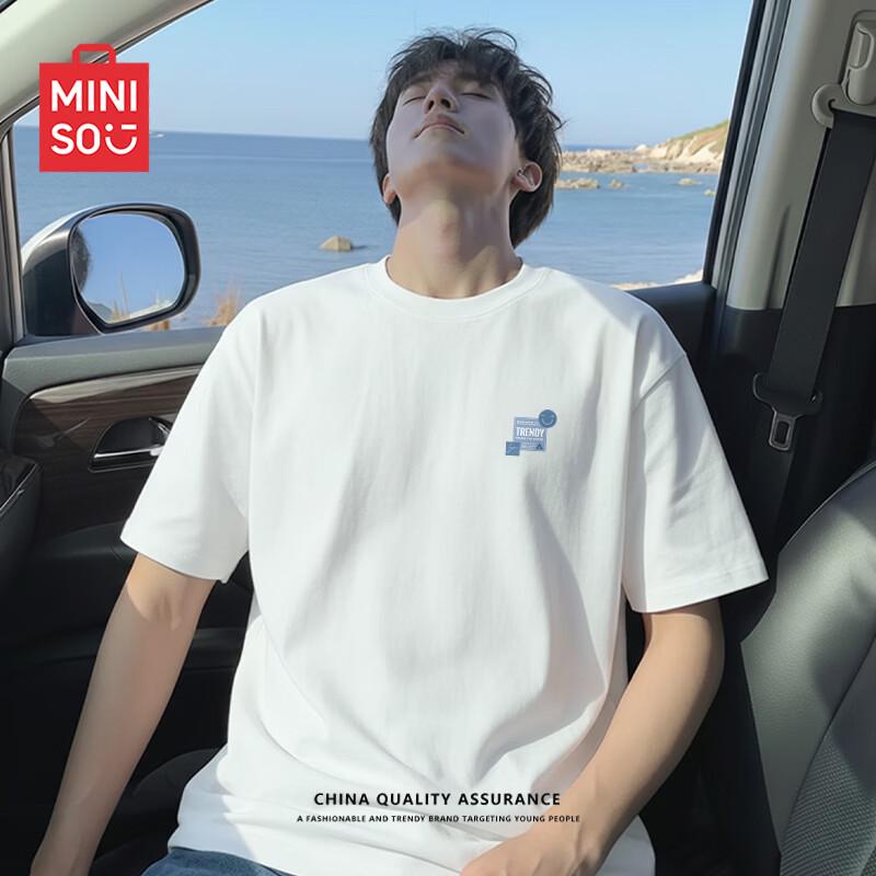 

MINISO Men s Youth Smile Graphic Cotton T-shirt 2XL
