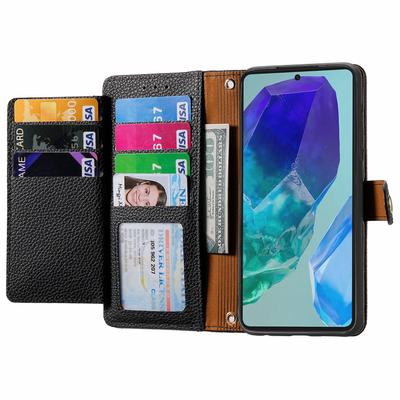 For Samsung Galaxy A16 5G/A16 4G Case RFID Blocking Zipper Pocket Leather Wallet Phone Cover with Strap