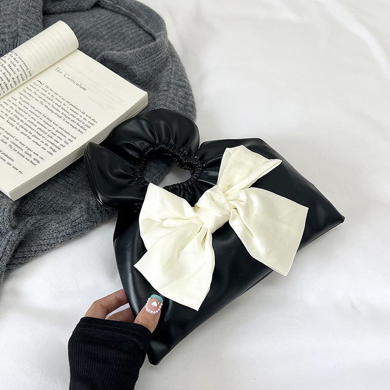 

Маленькая женская сумка-ведро с бантом для переноски, весна-лето 2024, новая красивая женская модная простая портативная сумка-ведро чёрный