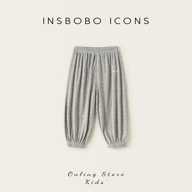 Insbobo Children s Pants 2025 Summer New Style Boys  Mosquito-Proof Pants Girls  Casual Pants Lightweight Summer Children s Clothing Flower Gray 100