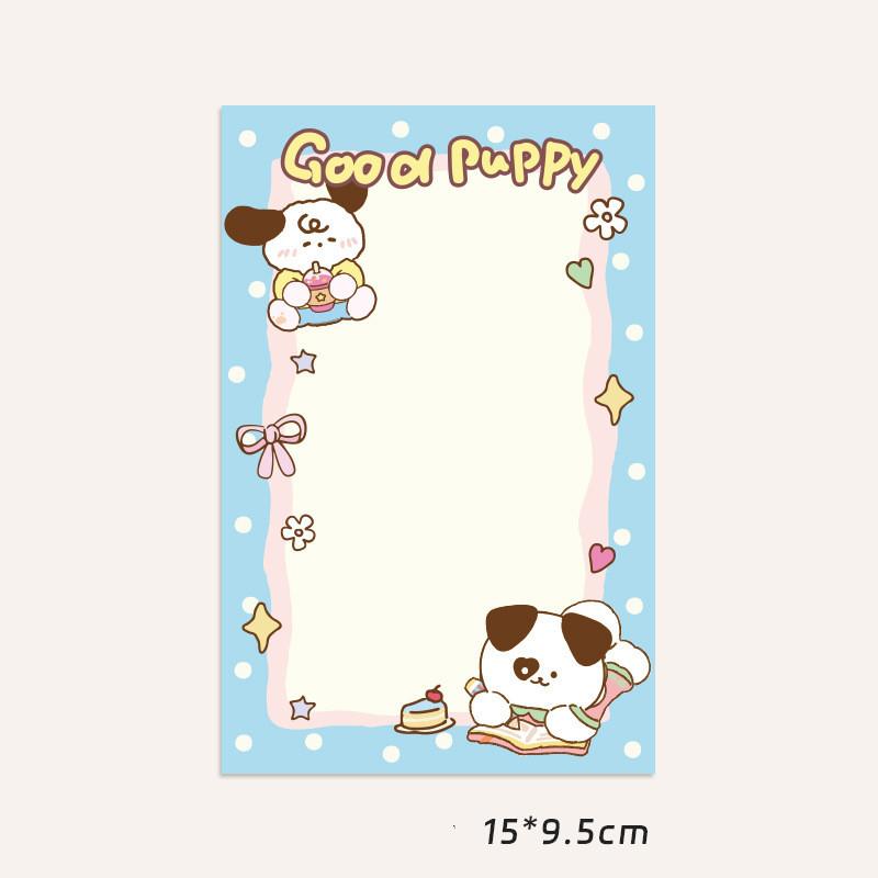 10PCS Kawaii Cartoon Summer Puppy Card Head Card Back Opp Bag Cute Kpop Star 3 Inch Photo Card DIY Decor Packing Material
