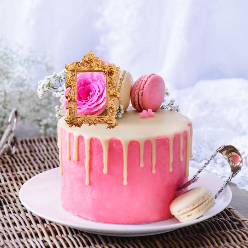 Set of 4 Reusable Silicones Fondant Mold Vintage Embossed Photo Frame Cake Toppers Decorating Candy Making DIY Crafts