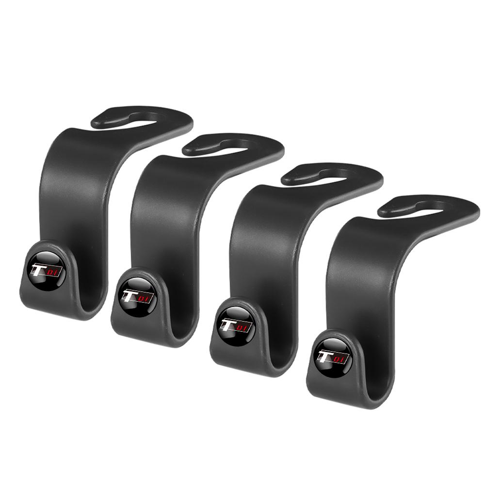 HIJK1 2/4pcs ABS Car Interior Seat Headrest Back Hanger Storage Hooks Valve Cap For VW R32 Golf Beetle EOS GTI Tiguan Passat Jetta MK4