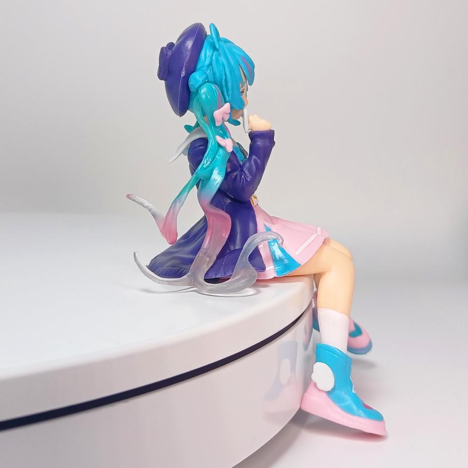 13.5cm Hatsune Miku Figure Pink Sakura Action Sitting Position Anime Model PVC Gift Car Decoration Doll Model Kids Toys For Fans