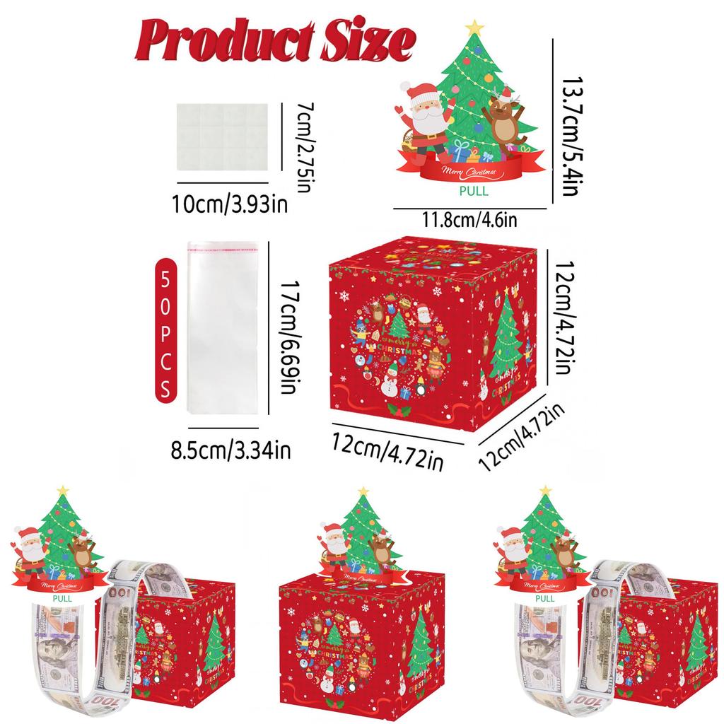 Christmas Tree Themed Coin Box With Paper Material For Party Decor And Gift Exchange