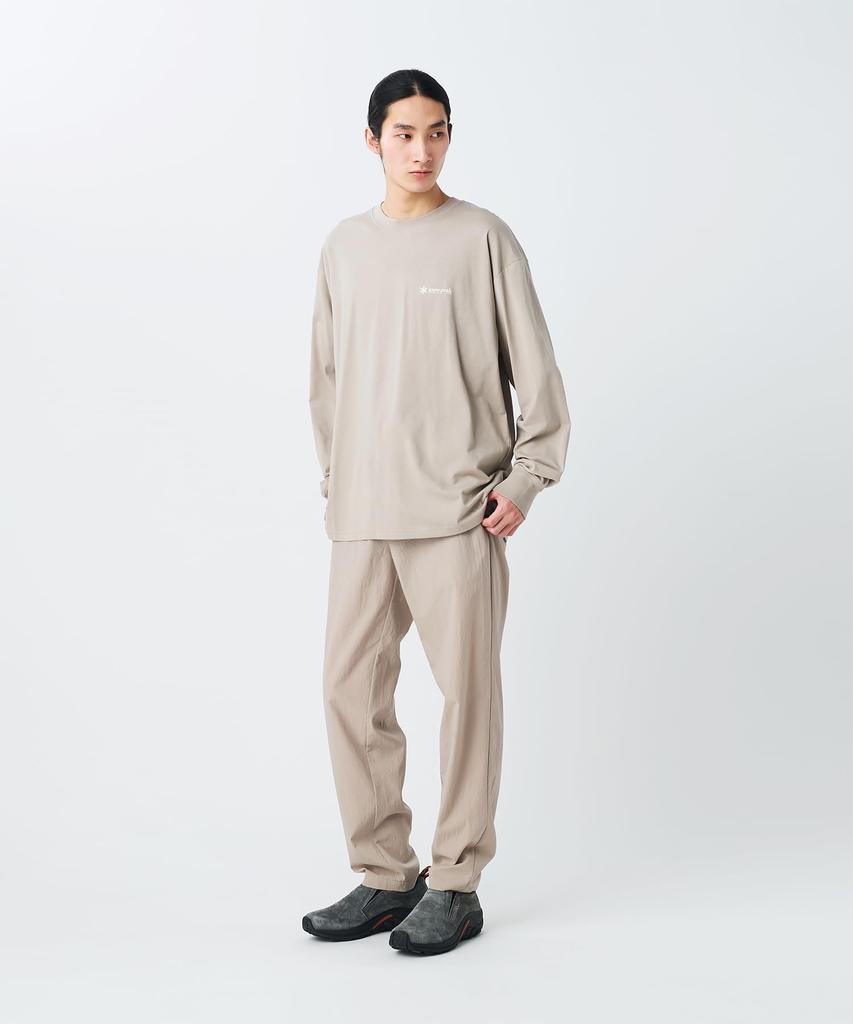 Soft Cotton Relaxed Logo T for Men and GREIGE M [Snow Peak] L/S TS-25AU010 Long-Sleeve T-Shirt Women,