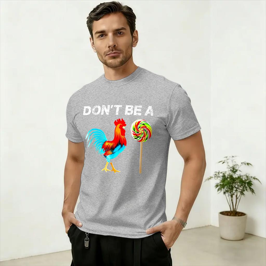 Funny Rooster Pattern Unisex T Shirt Novelty Tees Short Sleeve Crewneck TShirt 100 Cotton Printed Clothes
