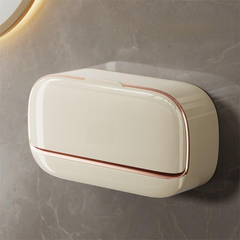 Porte-savon mural avec bac de vidange Boîte de vidange pour savon de salle de bain étanche sans perçage Boîte de rangement pour savon Accessoires de salle de bain