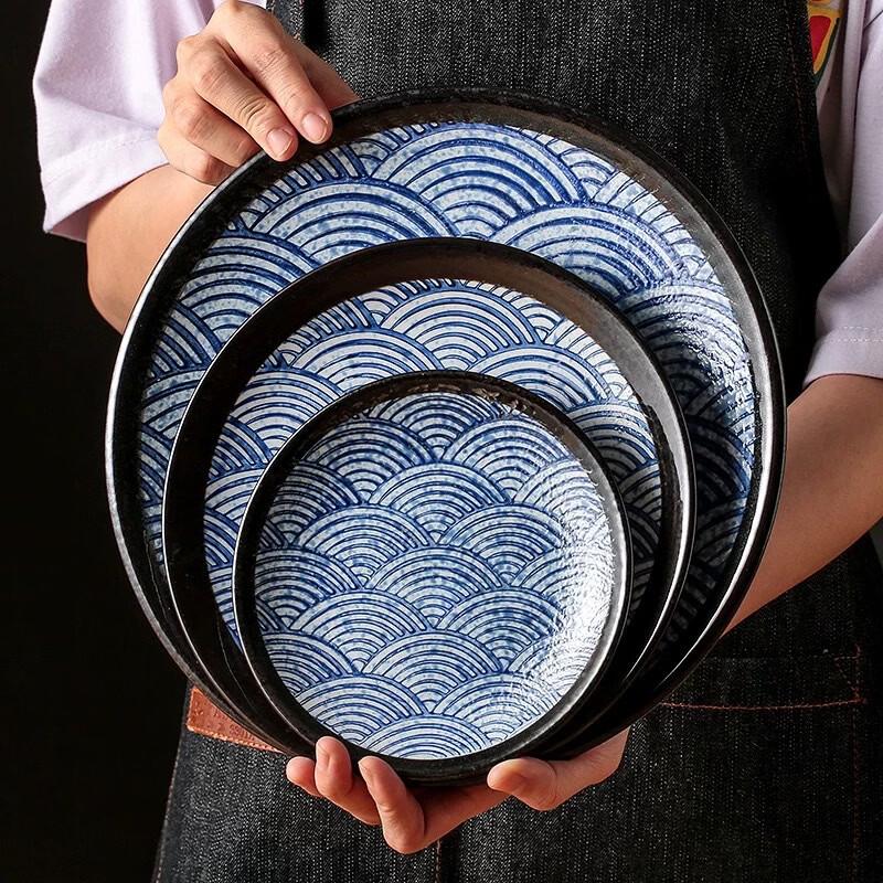 Set di Piatto Diviso in Ceramica Onda Seigaiha