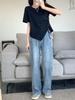 Summer 2023 Women's Slim Fit Irregular Cotton T-Shirt - High-Quality, Short-Sleeved Fashion Top