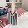 With Short Handle Messenger Bag Striped Lunch Bag Casual Purse  Picnic
