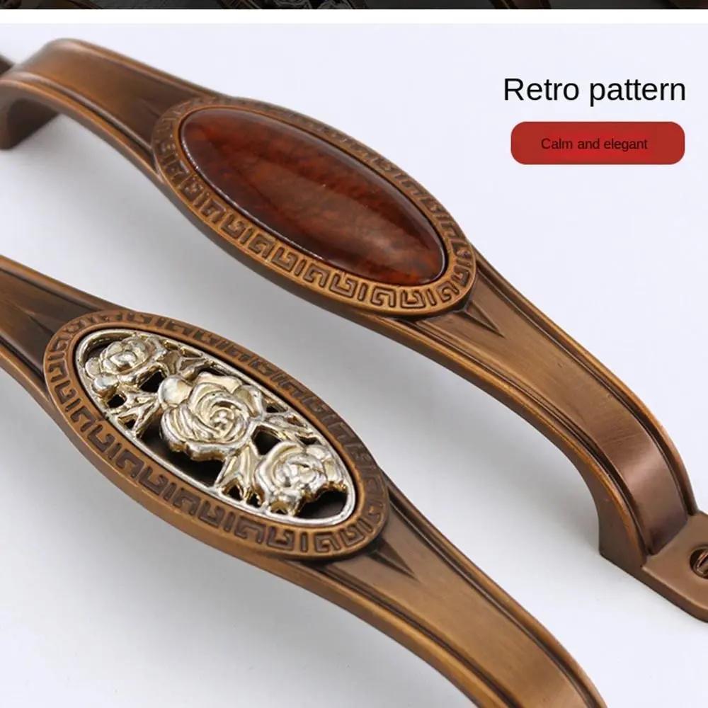 Coffee Antique Copper Handle Retro Zinc Alloy Vintage Door Handle Bronze European Fashion Cabinet Pull Cupboard