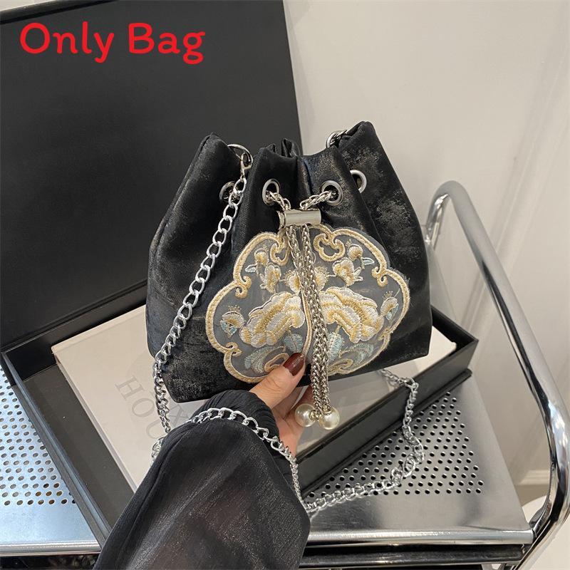 Modern Chinese Water Bucket Bag For Women With Pu Material Chain Crossbody For Casual Outings