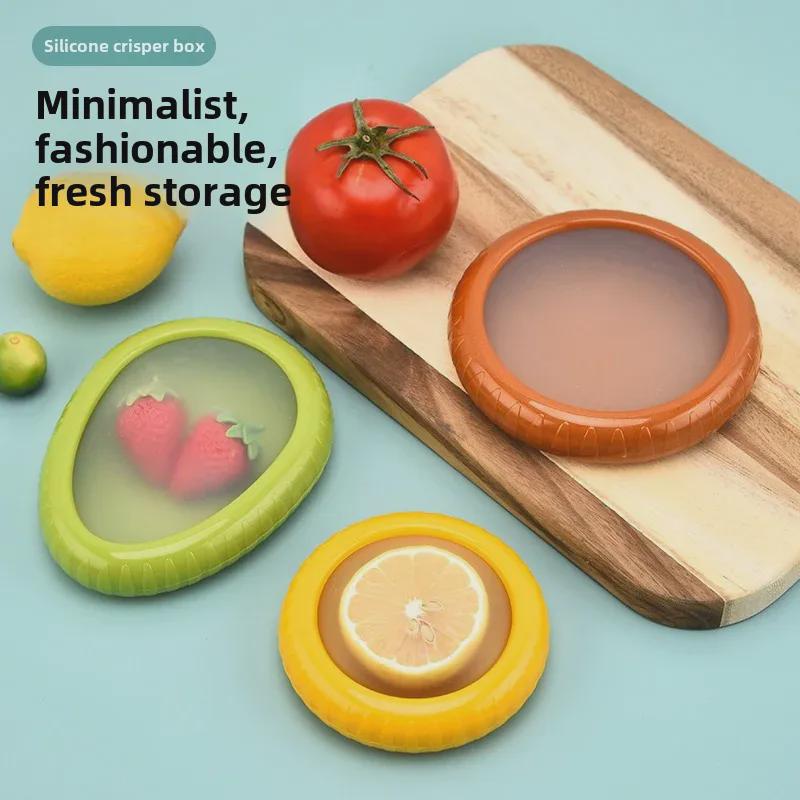 Silicone Fresh-Keeping Box for Fruits & Vegetables, Mini Refrigerator Storage Seal