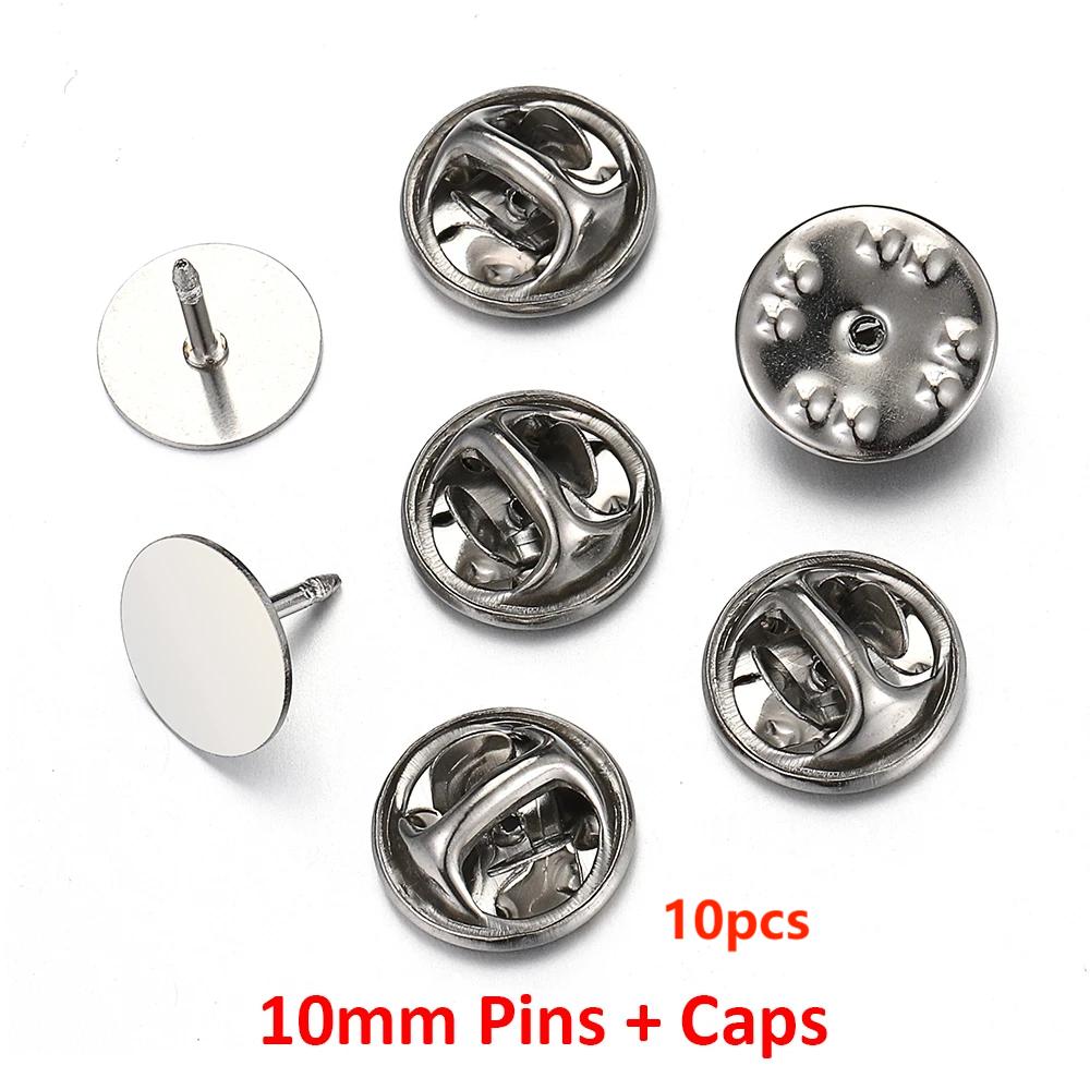 10 PS Edelstahl Schmetterling Hut Anstecknadel Set Brosche Flache Pin Basis Cabochon Manschettenknöpfe Krawattennadeln DIY Schmuckherstellung Zubehör Bastelbedarf