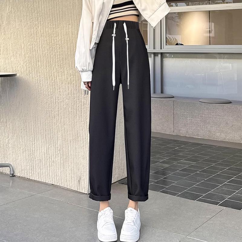 2026 Spring Korean Style Maternity Drawstring Harem Pants M