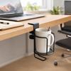 Rotatable Clip-On Cup Holder for Desk Edge Space Saving Water Bottle Organizer Suitable for Home Office Tabletop Use