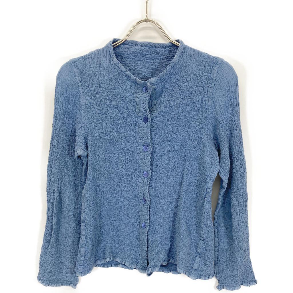 Mii MI72FO449 Blue Collarless Shirt Tops Not Written blueUsed