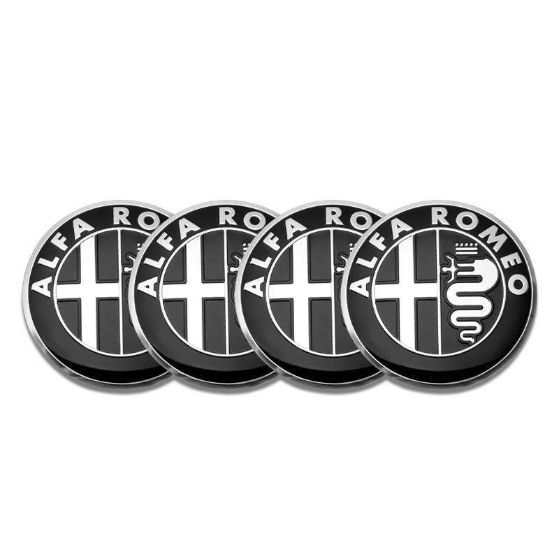 

56mm Car Wheel Center Sticker Auot Hub Emblem Styling Decals For Alfa Romeo Giulietta Mito Giulia Stelvio Brera 147 156 159 GT