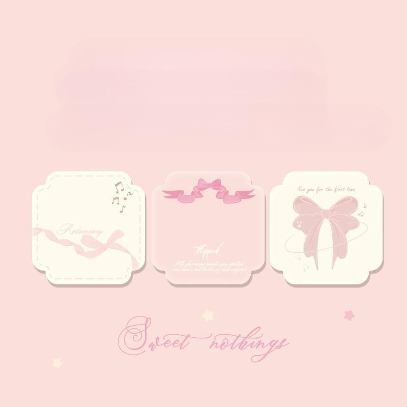 90Pcs Girly Memo Notes Set Bow Butterfly Designs Cute Student Stationery Supplies Student Label Stickers Notepad Sticky Notes