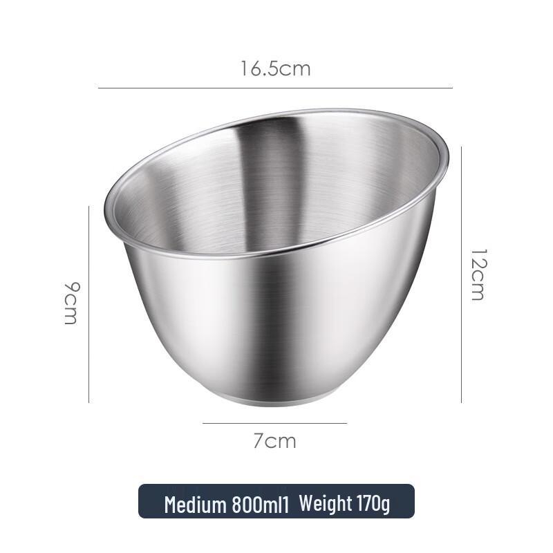 Slanted Stainless Steel Salad Serving Bowl