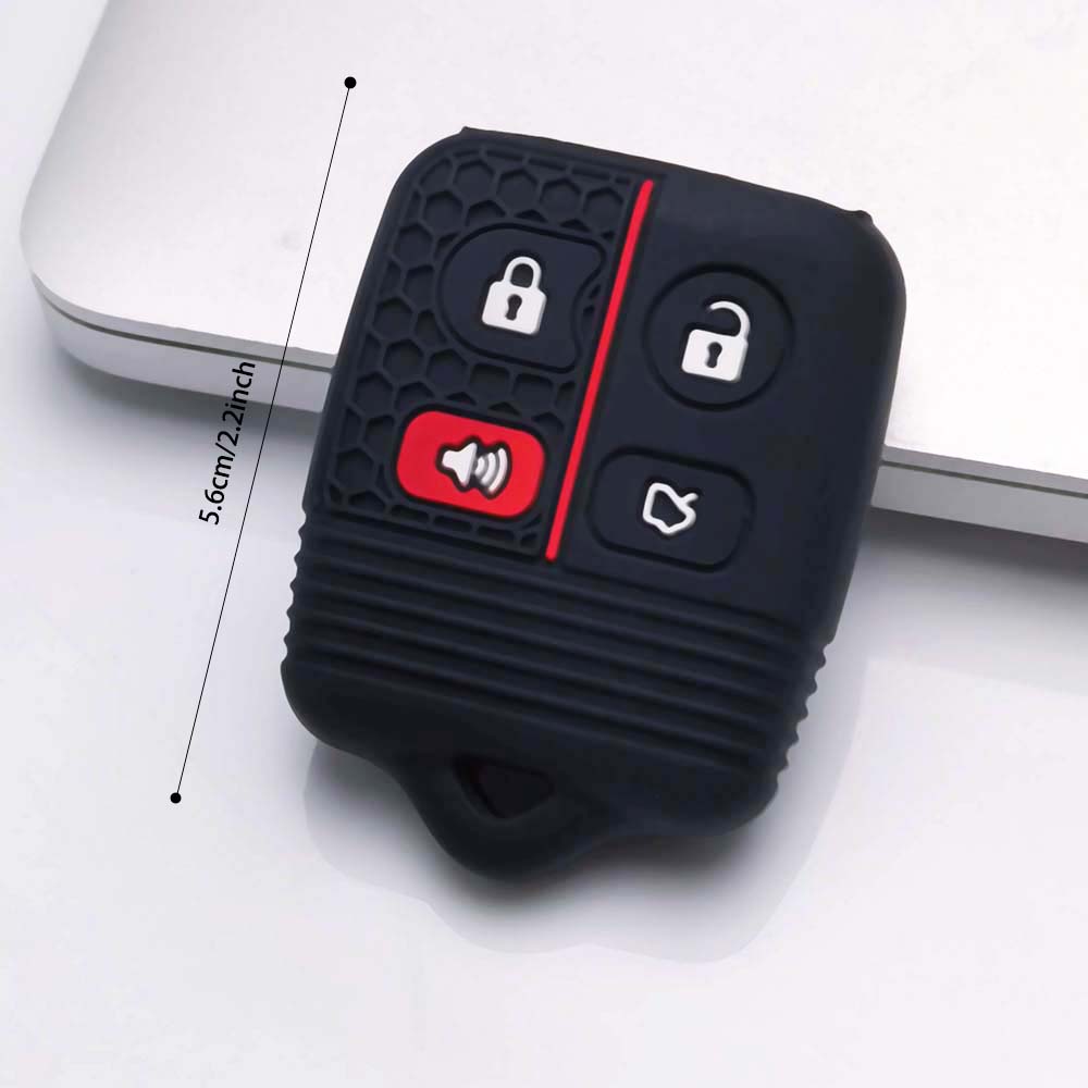 Silicone Car Key Cover Fob Case with Keychain for Ford F150 F250 F350 Explorer Mustang Escape Edge Ranger Focus Expedition