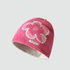 Wool Flower Jacquard Knitted Hat Printed Ear Protection Hat Cute Printing Knit Cap  Winter