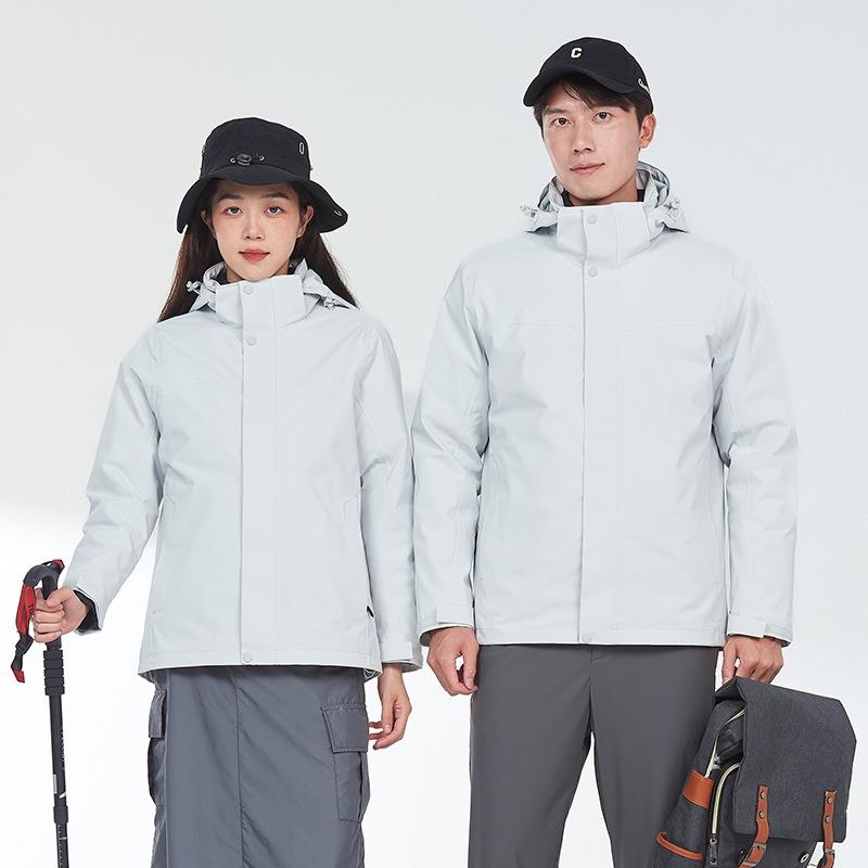Men's and women's work clothes Gaotair heat-sealed jacket three-in-one waterproof group clothes winter down liner jacket