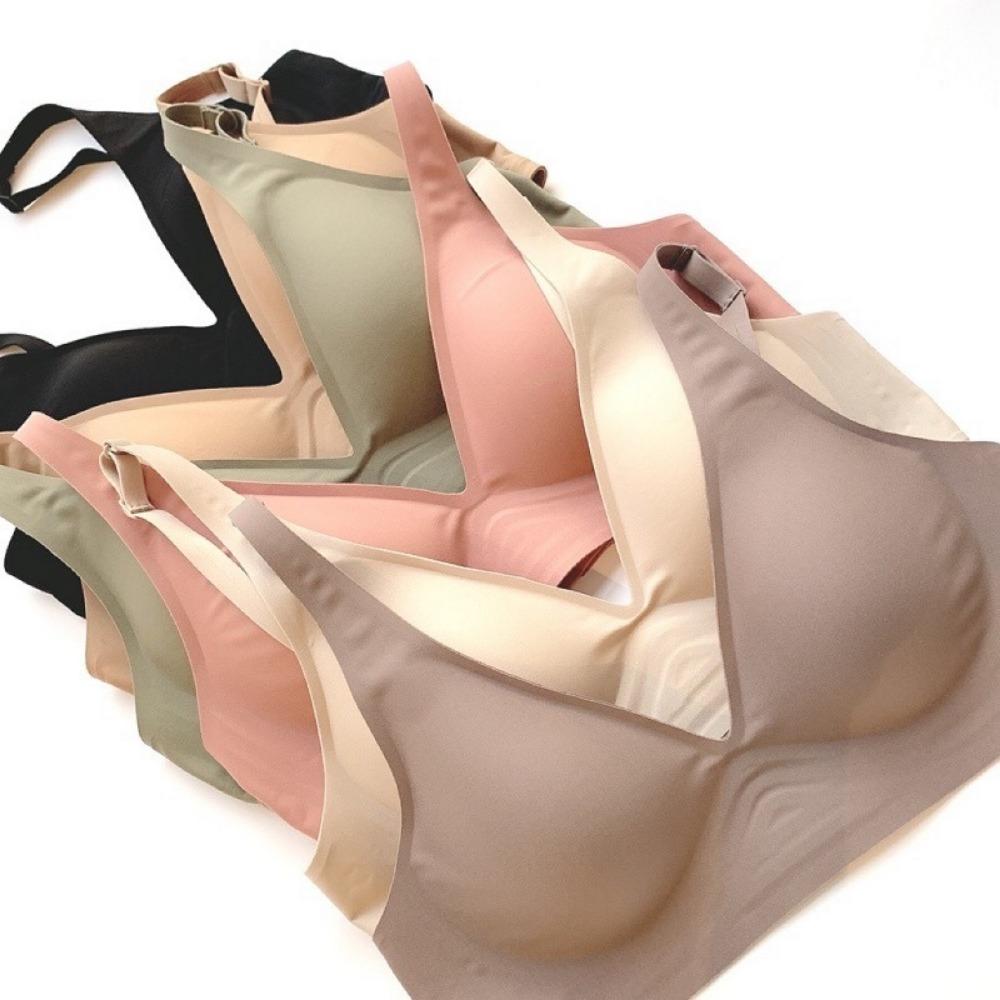 Push Up Bra Backless Women Jelly Bras Low Cut Sexy Plunge Brassiere Open Back Wedding Underwear Invisible Seamless Deep V Lingerie