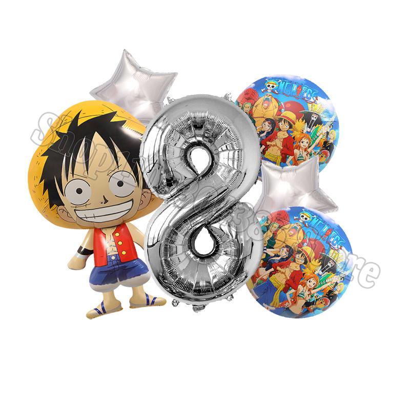 One Pieces Digit 1-10 Balloons Boys Anime Luffy Birthday Decoration Baby Shower Gender Reveal Party Supplies Kids Gift Hot Sales