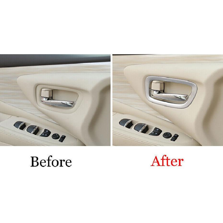 For Nissan Murano 2015-2021 Silver Matte Inner Interior Door Handle Cover Trim
