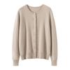 100% Pure Cashmere Round Neck Cardigan - Lightweight, Breathable, Soft, Solid Color Sweater