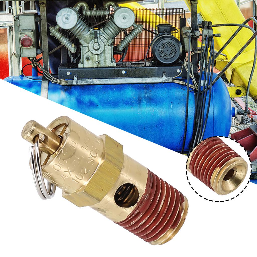 New 1/4\" NPT 125 PSI Air Compressor Safety Relief Pressure Valve Tank OUT Off Brass Safety Valve Air Compressor Check Valve